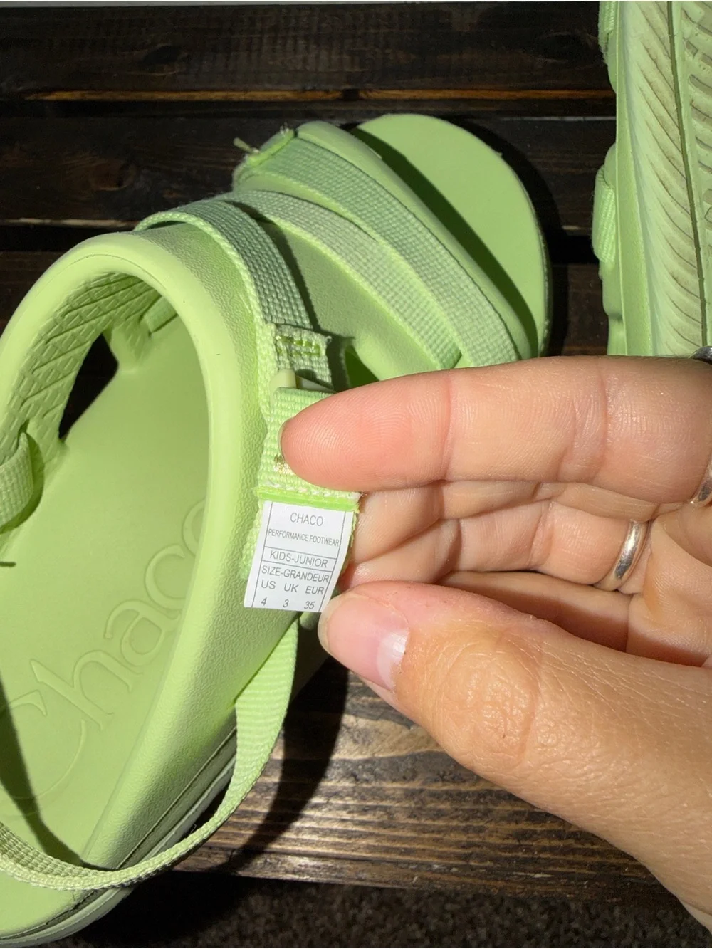 Chaco Kids Neon Lime Strappy Sandals